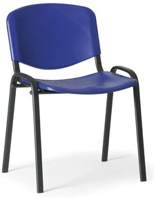 Scaun din plastic ISO - picioare negre, albastru
