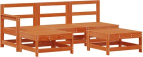 vidaXL Set de lounge pentru grădină 5 pcs Maro Ceară Lemn masiv de pin