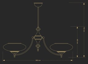 Candelabru 2 brate design clasic Cristal Scholer San Marino