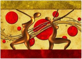 Tablou abstract cu două femei (70x50 cm)