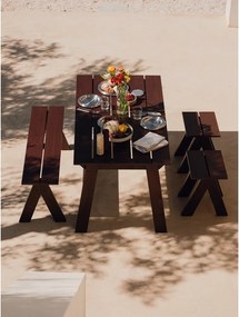 Bancă de grădină maro închis din lemn masiv Navo – noo.ma