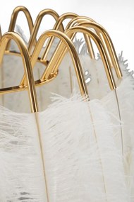 Lampadar alb / auriu din metal si plastic, Ø 46 cm, soclu E27, max 40W, Feather Mauro Ferreti