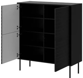 Dulap Hermano 100 4D (Negru + Nuc warnia) . 1105929