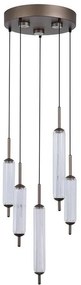 Lustra LED suspendata metal latte sticla decorativa Cattail 5Lt