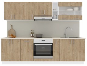 Set haaus V19, Lemn Natural/Alb, Blat Thermo 28 mm, L 260 cm