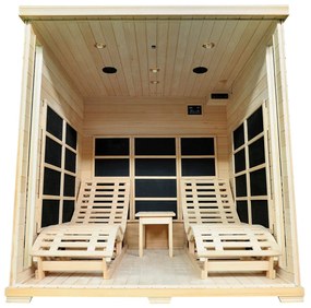 Infračervená sauna/ tepelná kabína Billund s dvojitým vykurovacím systémom a drevom Hemlock