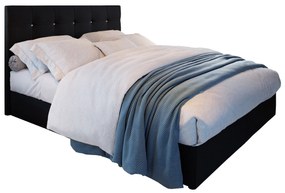 Pat matrimonial Boxspring 180 cm Karen Comfort (Negru) (cu saltea și sp. depozitare). 1056014