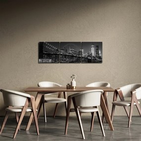 Tablou cu podul Brooklin în New York (cu ceas) (90x30 cm)