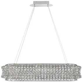 Lustra suspendata LED crom, cristale sticla CELYSIA 100x30cm