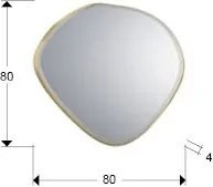 Oglinda decorativa ovala 80x80cm Mimo, aurie