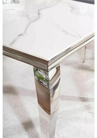 Masa Prince Ceramic Calacatta alb/crom L180xl90 cm