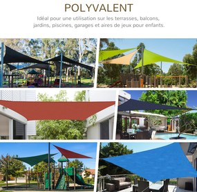 Outsunny Voal de umbrire Panza Solara rectangulara 6L x 4l m HDPE Galben | Aosom Romania
