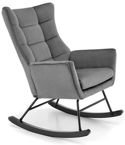 Fotoliu tip balansoar Bazalto velvet gri H92 cm