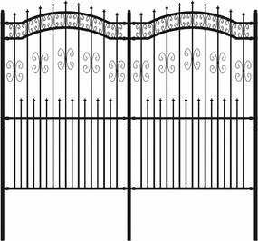 vidaXL Gard de grădină Kampen cu vârf tip suliță, negru, 240x175 cm, oțel