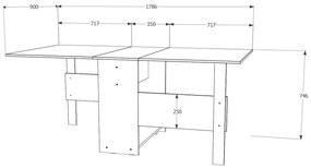 Masa Plianta Nova, Stejar Sonoma, 179 x 90 x 75 cm