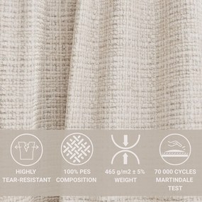 Colțar crem cu tapițerie din chenille (cu colț pe partea dreaptă/în formă de ”L”) Kirou – Maison de Rêve