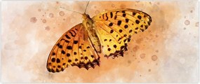 Tablou - Fluture portocaliu, aquarelă (120x50 cm)