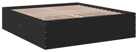 3280896 vidaXL Cadru de pat, negru, 200x200 cm, lemn prelucrat