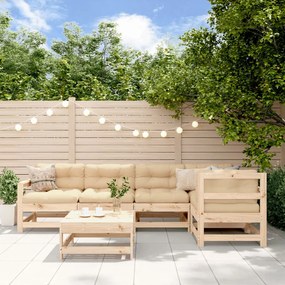 3185997 vidaXL Set mobilier relaxare de grădină & perne 6 piese lemn masiv pin