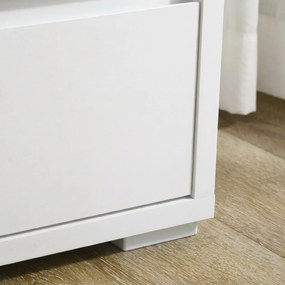 HOMCOM Comodă Depozitare, 3 Sertare, Mobilier Dormitor/Cameră de Zi, Alb/Lemn Natural | Aosom Romania