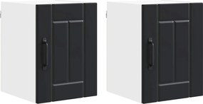 vidaXL Dulap de bucătărie 2 pcs Negru 30 x 31 x 40 cm Lemn compozit