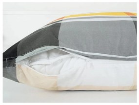 Lenjerie de pat portocalie din țesătură crep pentru pat de o persoană 140x200 cm Orabge Kube – B.E.S.