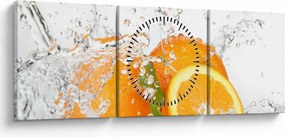 Tablou - Portocale zemoase (cu ceas) (90x30 cm)