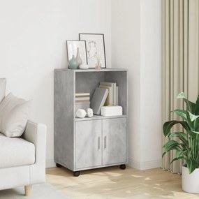 vidaXL Dulap cu roți, gri beton, 55x40x91 cm, lemn prelucrat