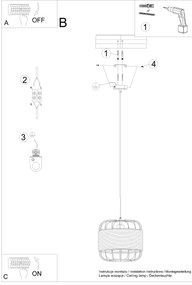 Lustră pe cablu Sollux SL.1252 FOST 1xE27/15W/230V