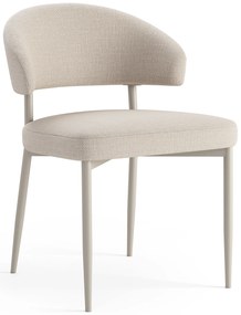 MAZZONI EXPORT IRIS Bej (material Basel 24)/cadru bej-gri (cașmir) - SCAUN MODERN TAPIȚAT PENTRU SALON/SUFRAGERIE BOHO