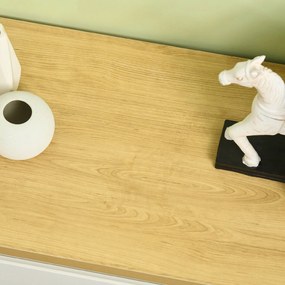 HOMCOM Comodă Depozitare, 6 Sertare, Mobilier Dormitor/Cameră de Zi, Alb/Lemn Natural | Aosom Romania