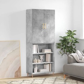 vidaXL Dulap înalt, gri beton, 69,5x34x180, lemn compozit