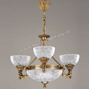 Lustra Elegante cu 3 Brate, Desing Clasic, Finisaj Bronz Antic - Bussy Lighting 3038-52-03