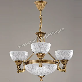 Lustra Elegante cu 3 Brate, Desing Clasic, Finisaj Bronz Antic - Bussy Lighting 3038-52-03