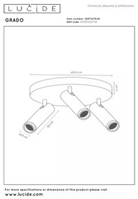 Lucide 22974/13/41 - Spot GRADO 3xGU10/12W/230V bej