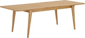 Masă de dining extensibilă cu aspect de lemn de stejar cu blat suplimentar 90x180 cm Darwin – House Nordic