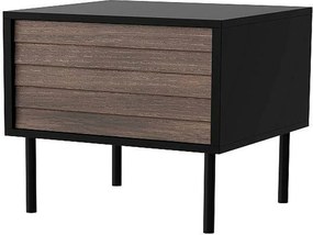Set 2 noptiere CORTINA, nuc/negru, PAL laminat, 45x40x51 cm