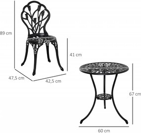 SEGN205 - Set Masa si scaune gradina, terasa, balcon, veranda, spatiu verde - Negre