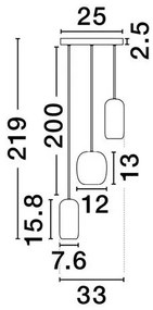 Lustra cu 3 pendule metal negru, maro, verde MARLIN