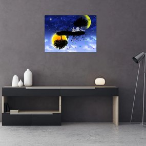 Tablou pe sticlă - Reflecția echilbrului (70x50 cm)