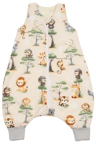 Sac de dormit de vara cu picioare pentru copii 6-18 luni Kidizi Baby Animals 0.5 tog, mansete transformabile in soseta
