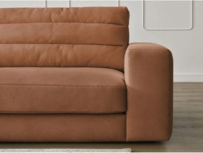 Colțar portocaliu cu tapițerie din catifea (cu colț pe partea stângă/cu șezlong) Sierra – Bobochic Paris