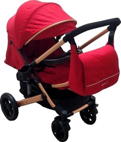Carucior nou nascuti 2 in 1 BABY CARE™ PRO 512, Cu geanta bebe inclusa, Suspensii, Cadru aluminiu Gold, Maner reversibil, Spatar reglabil in 5