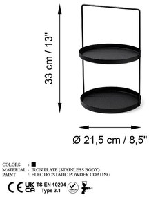 Suport bijuterii Tilos Negru 21x33 cm
