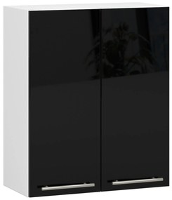 Dulap superior de bucătărie Ozara W60 H720 (alb + negru lucios). 1071198