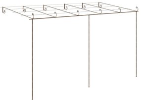 Pergola de gradina, maro antic, 6x3x2,5 m, fier 1, 6 x 3 x 2