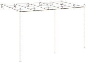 Pergola de gradina, maro antic, 6x3x2,5 m, fier 1, 6 x 3 x 2