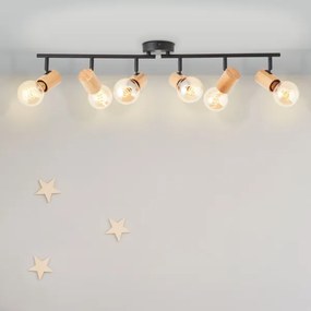 Brilliant - Spot KERRY 6xE27/40W/230V negru/bambus