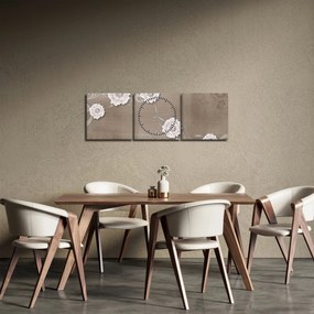 Tablou - Draperie cu flori (cu ceas) (90x30 cm)