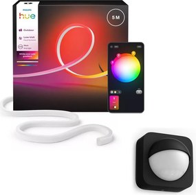 Philips - bandă LED RGBW reglabilă pentru exterior Hue NEON 5m LED/30W/230V + senzor de mișcare
